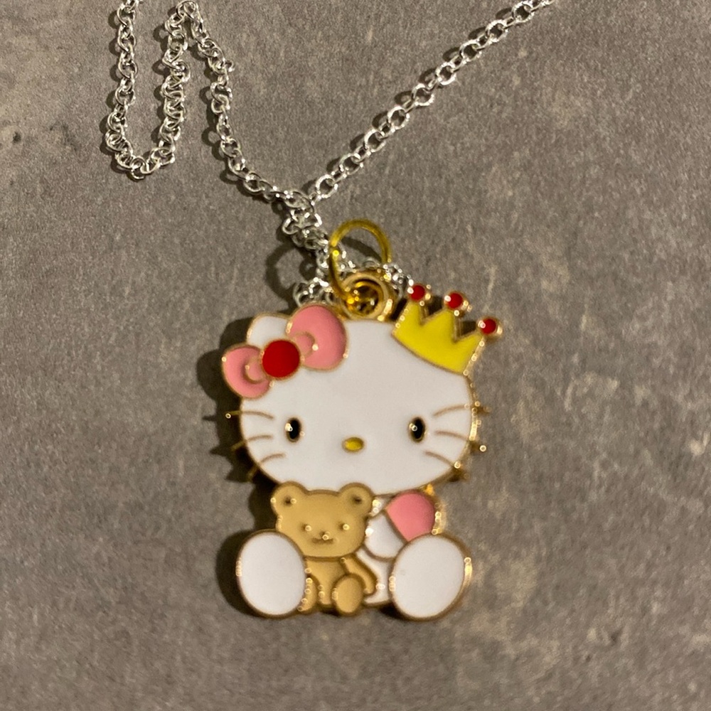 Hello Kitty Pink Teddy Charm Necklace - Picture 2 of 4